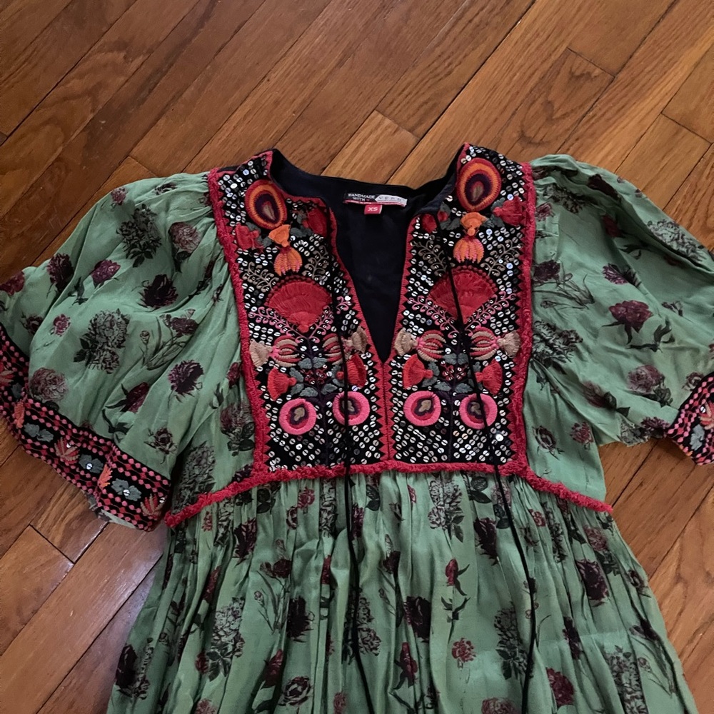 Anthropologie Basil Embroidered Dress  XS - Picture 3 of 5